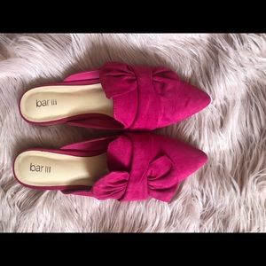 Bar III Pink Pointed Mules
